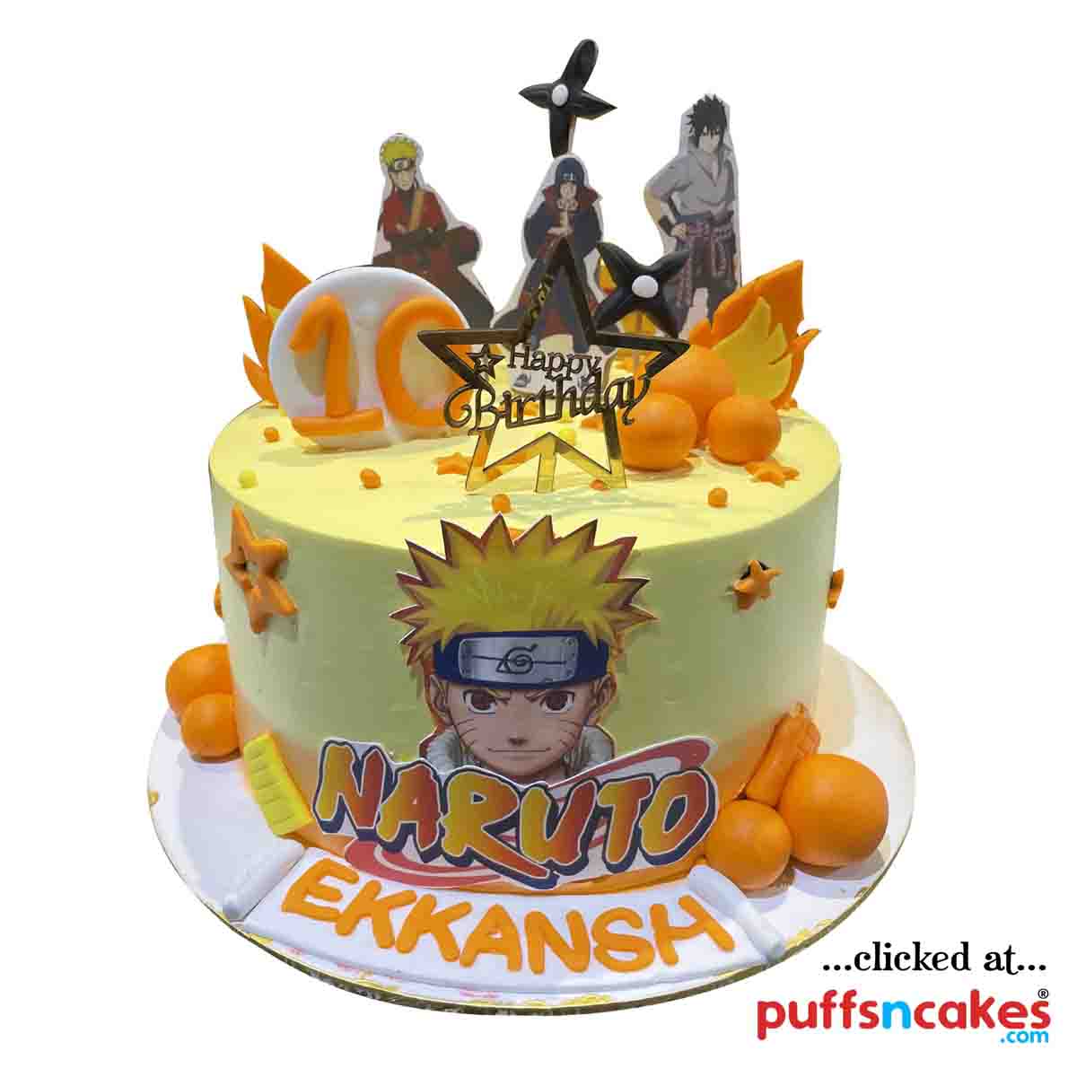 (1588) Naruto Theme Semi Fondant Cake